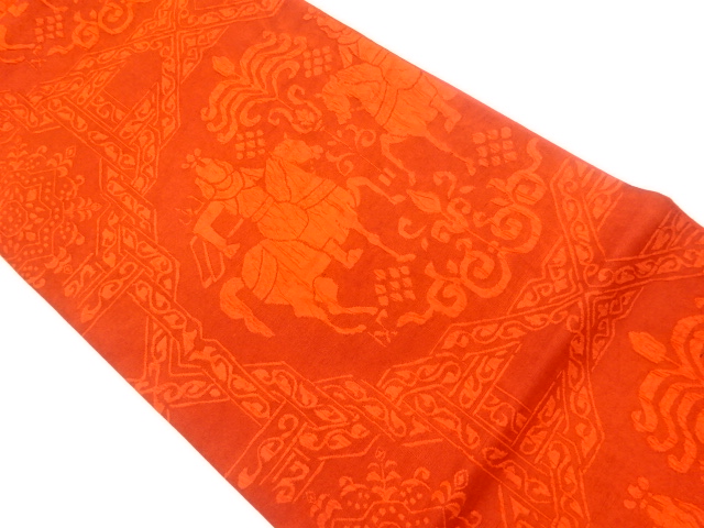 JAPANESE KIMONO / VINTAGE FUKURO OBI / MATELASSE / WOVEN FLOWER CREST